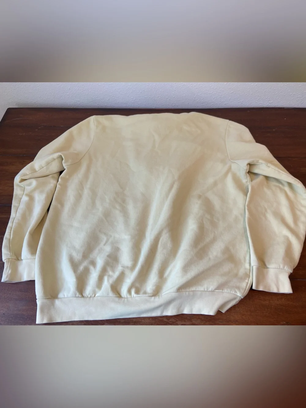 Mens XL Adidas Cream Yellow Hoodie Drawstring Pockets Fall Outdoor
